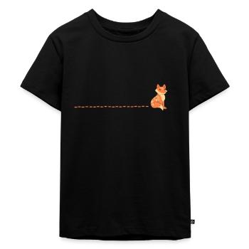 Fuchs Waldtiere Umweltschutz - Kinder Premium Bio T-Shirt - Schwarz - Vorne - Mikhail (115cm)