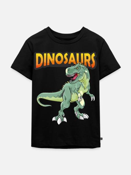 Dinosaurier - Rex Dino Welt - Kinder Premium Bio T-Shirt - Schwarz