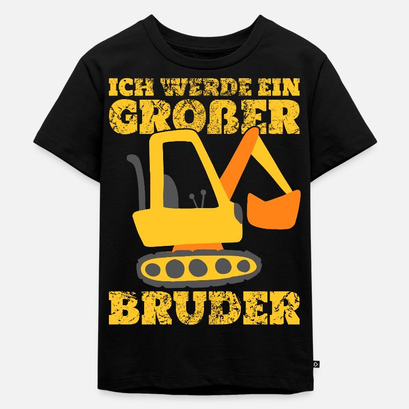 Kinder Nachwuchs Bagger Großer Bruder Brüder - Kinder Premium Bio T-Shirt - Schwarz