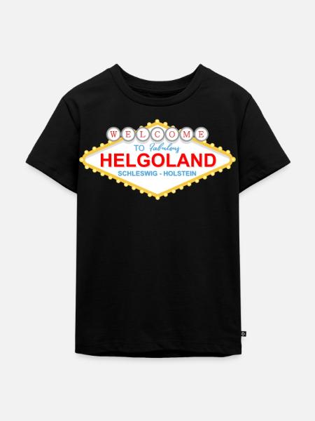 Helgoland Schild Souvenir - Kinder Premium Bio T-Shirt - Schwarz