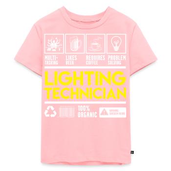 Licht Techniker - Kinder Premium Bio T-Shirt - Rosa - Vorne - AI Model Kid Female (0cm)