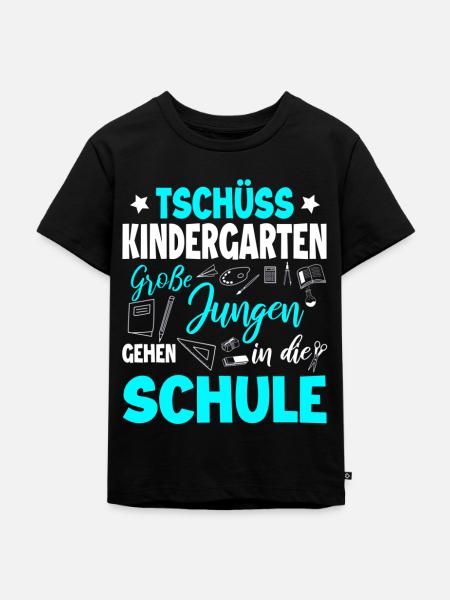 Schulanfang - Kinder Premium Bio T-Shirt - Schwarz