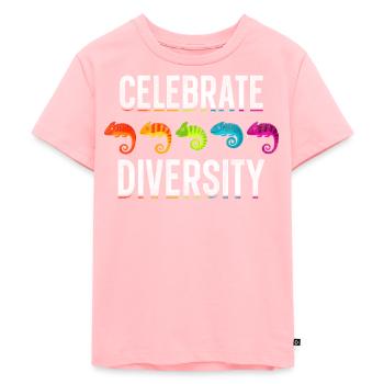 Chameleon Celebrate Diversity - Kinder Premium Bio T-Shirt - Rosa - Vorne - AI Model Kid Female (0cm)
