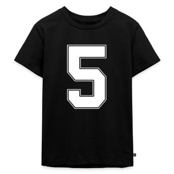 5 Jahre Trikot 5 - Kinder Premium Bio T-Shirt - Schwarz - Vorne - Mikhail (115cm)