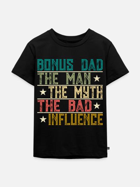 Bonus Dad - Kinder Premium Bio T-Shirt - Schwarz