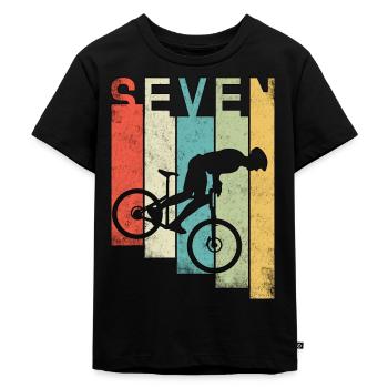 Kinder 7. Geburtstag BMX 7 Jahre Kindergeburtstag - Kinder Premium Bio T-Shirt - Schwarz - Vorne - Mikhail (115cm)
