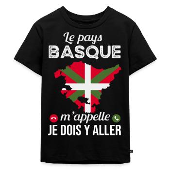 Le Pays Basque M'appelle Cadeau Humour - T-shirt Premium bio Enfant - noir - Devant - Mikhail (115cm)