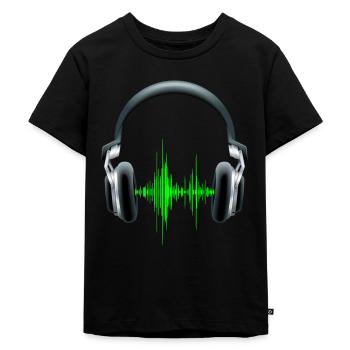 Equalizer DJ Kopfhörer - Kinder Premium Bio T-Shirt - Schwarz - Vorne - Mikhail (115cm)