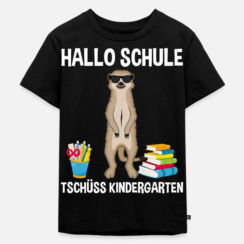 Einschulung Schulbeginn 1. Klasse Erdmännchen - Kinder Premium Bio T-Shirt - Schwarz