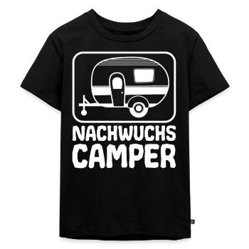 Baby Camping - Nachwuchs Camper - Kinder Premium Bio T-Shirt - Schwarz - Vorne - Mikhail (115cm)