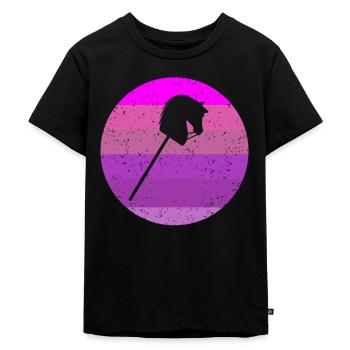 Hobby horse Reiten Geschenkidee - Kinder Premium Bio T-Shirt - Schwarz - Vorne - Mikhail (115cm)