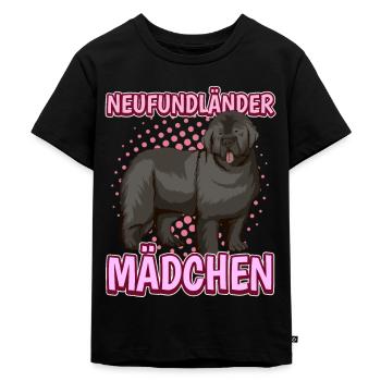 Neufundländer Mädchen - Kinder Premium Bio T-Shirt - Schwarz - Vorne - Mikhail (115cm)