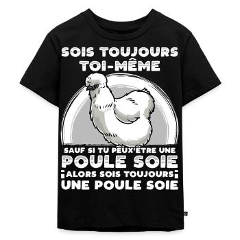 Poule Soie - T-shirt Premium bio Enfant - noir - Devant - Mikhail (115cm)