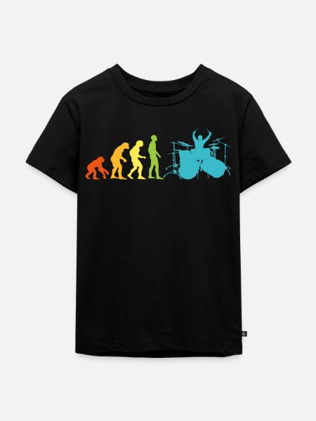 Musikband Schlagzeuger Evolution Drumsticks - Kinder Premium Bio T-Shirt - Schwarz