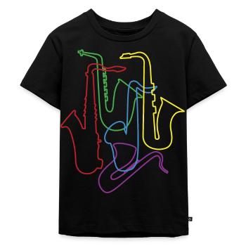 Saxophones saxophonistes saxophonistes saxophonistes de rétro - T-shirt Premium bio Enfant - noir - Devant - Mikhail (115cm)