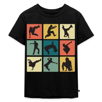 Vintage Breakdance Moves B-Boy Breakdancer - T-shirt Premium bio Enfant - noir - Devant - Mikhail (115cm)