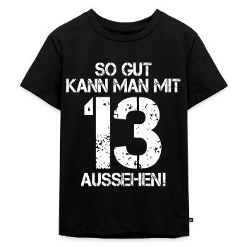 13. Geburtstag - Kinder Premium Bio T-Shirt - Schwarz - Vorne - Mikhail (115cm)