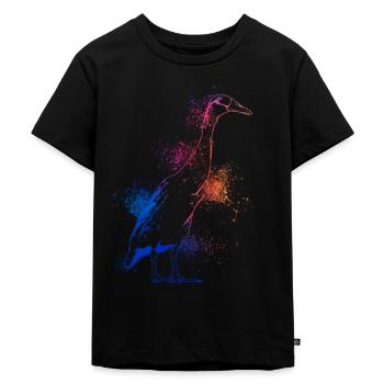 Farbenfrohe Laufente - Kinder Premium Bio T-Shirt - Schwarz - Vorne - Mikhail (115cm)