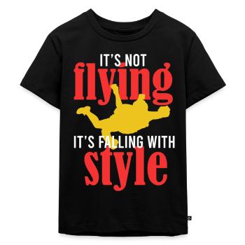 Le parachutisme n’est pas voler, c’est une chute - T-shirt Premium bio Enfant - noir - Devant - Mikhail (115cm)