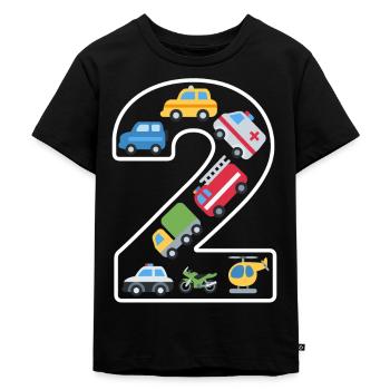 2 jaar 2e verjaardag kinderverjaardag - Kinderen Premium Bio T-shirt - zwart - Voor - Mikhail (115cm)