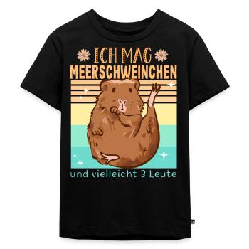 Meerschweinchen - Kinder Premium Bio T-Shirt - Schwarz - Vorne - Mikhail (115cm)