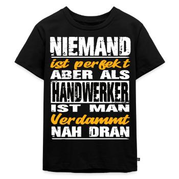Handwerker Handwerker Sprüche Handwerk Baustelle - Kinder Premium Bio T-Shirt - Schwarz - Vorne - Mikhail (115cm)