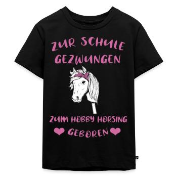 Hobby Horsing Hobby Horse Geschenkidee - Kinder Premium Bio T-Shirt - Schwarz - Vorne - Mikhail (115cm)