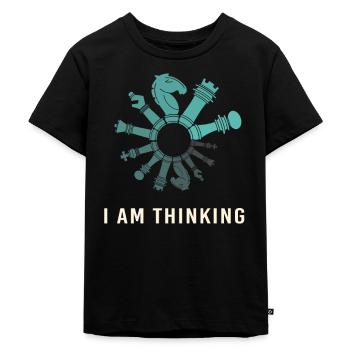 Jeu d’échecs Thinking Schach Drôle - T-shirt Premium bio Enfant - noir - Devant - Mikhail (115cm)