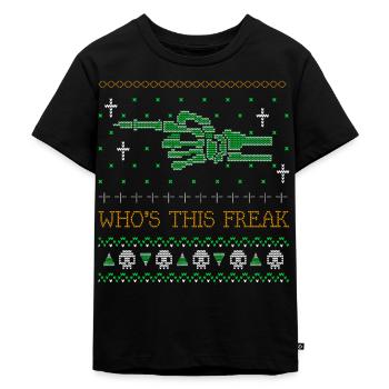 Whos This Freak Ugly Halloween 2021 Partnerlook - Kinder Premium Bio T-Shirt - Schwarz - Vorne - Mikhail (115cm)