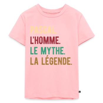 PASCAL L'HOMME LE MYTHE LA LÉGENDE - T-shirt Premium bio Enfant - rose - Devant - AI Model Kid Female (0cm)