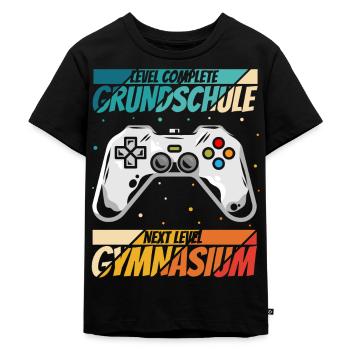 Level Complete Einschulung Gymnasium 5. Klasse Gam - Kinder Premium Bio T-Shirt - Schwarz - Vorne - Mikhail (115cm)