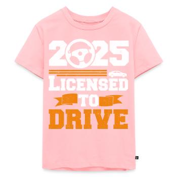 Licensed To Drive 2025 Drivers Permit Passed Teen - Kinder Premium Bio T-Shirt - Rosa - Vorne - AI Model Kid Female (0cm)