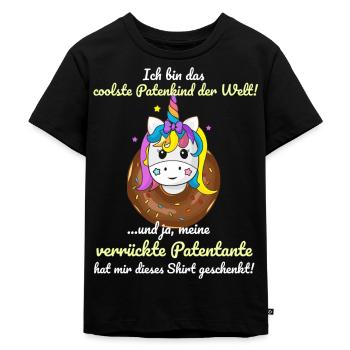 Patentante Patenkind Geschenkidee - Kinder Premium Bio T-Shirt - Schwarz - Vorne - Mikhail (115cm)