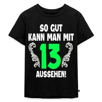 13. Geburtstag - Kinder Premium Bio T-Shirt - Schwarz - Vorne - Mikhail (115cm)