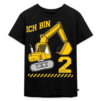Bagger Geburtstagsshirt 2 Jahre Junge Geburtstag - Kinder Premium Bio T-Shirt - Schwarz - Vorne - Mikhail (115cm)