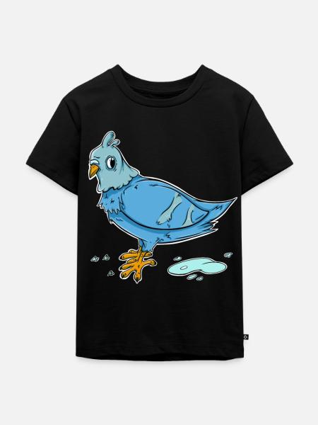 Taube - Lustiger Vogel - Kinder Premium Bio T-Shirt - Schwarz