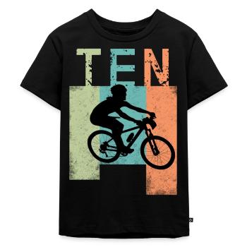 Kinder 10 Geburtstag BMX 10Jahre Kindergeburtstag - Kinder Premium Bio T-Shirt - Schwarz - Vorne - Mikhail (115cm)