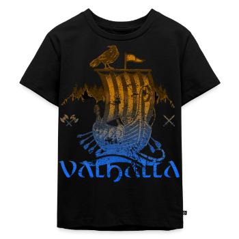 Valhalla Viking Vikings Bjoern Eisenseite - Kinder Premium Bio T-Shirt - Schwarz - Vorne - Mikhail (115cm)