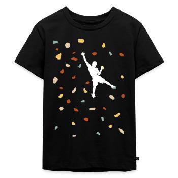 Kletter Sport Kletterhalle Klettergriffe Bouldern - Kinder Premium Bio T-Shirt - Schwarz - Vorne - Mikhail (115cm)