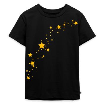 Gold Yellow Stars - Kids Premium Organic T-Shirt - black - Front - Mikhail (115cm)
