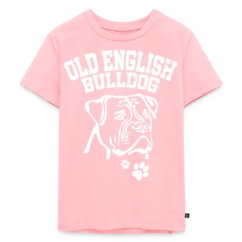 Bouledogue anglais ancien - Bulldogge Silhouette OBE - T-shirt Premium bio Enfant - rose - Devant - AI Model Kid Female (0cm)