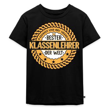 Class Teacher Best in the World - Kids Premium Organic T-Shirt - black - Front - Mikhail (115cm)
