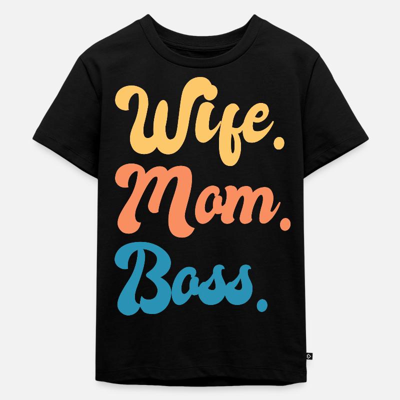 Mama Frau Chef Boss Mutter - Kinder Premium Bio T-Shirt - Schwarz