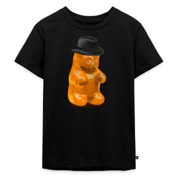 Gummibär mit Hut - Kinder Premium Bio T-Shirt - Schwarz - Vorne - Mikhail (115cm)