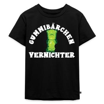 Gummibärchen vernichter - Kinder Premium Bio T-Shirt - Schwarz - Vorne - Mikhail (115cm)