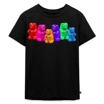 Gummibären Gummibärchen - Kinder Premium Bio T-Shirt - Schwarz - Vorne - Mikhail (115cm)