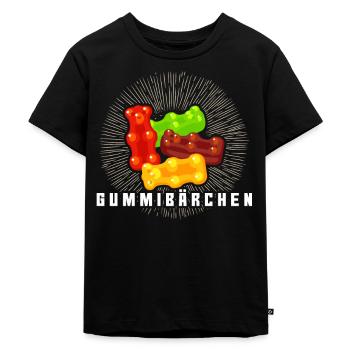 Gummibärchen - Kinder Premium Bio T-Shirt - Schwarz - Vorne - Mikhail (115cm)