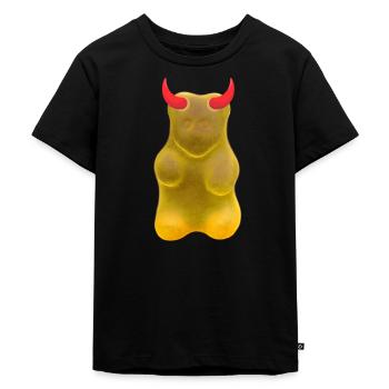 Gummibären Teufel - Kinder Premium Bio T-Shirt - Schwarz - Vorne - Mikhail (115cm)