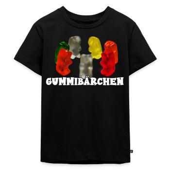 Gummibärchen - Kinder Premium Bio T-Shirt - Schwarz - Vorne - Mikhail (115cm)