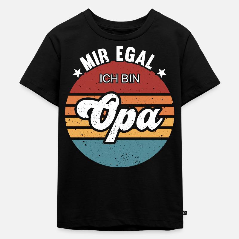 Mir egal ich bin Opa - Kinder Premium Bio T-Shirt - Schwarz